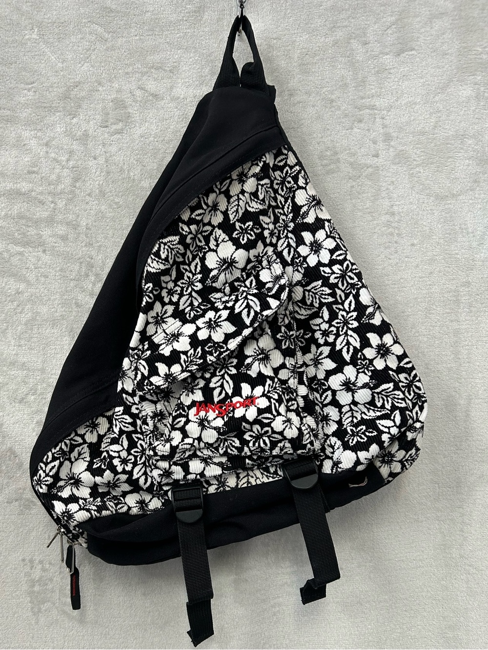 Jansport Black & White Floral Crossbody Sling Bag